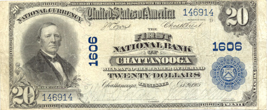 $20 1st NB Chattanooga Ch1606 1902 PB